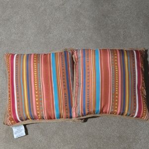 Striped Multicolor Outdoor Pillows